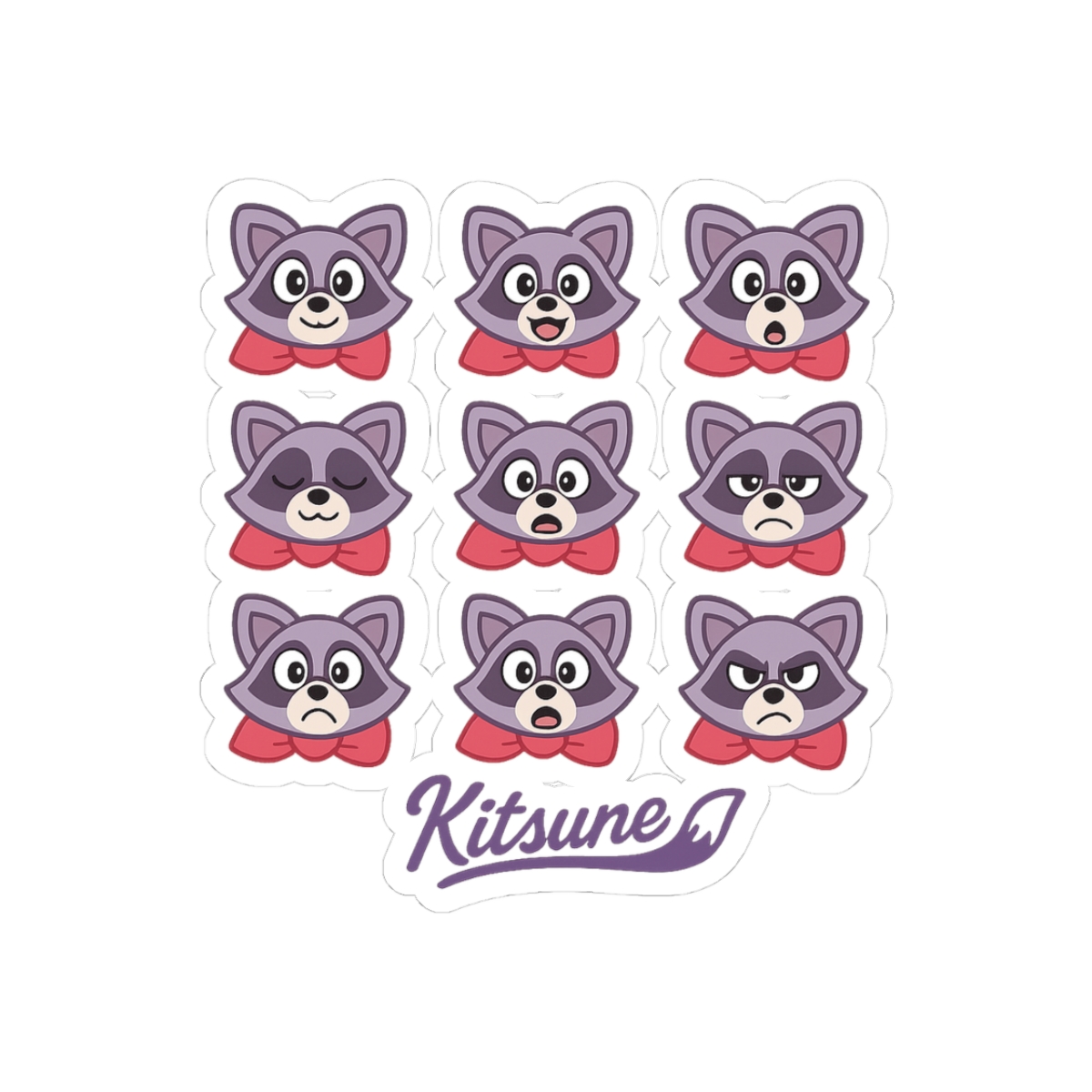 Indigo Raccoon Expressions v1 Sticker