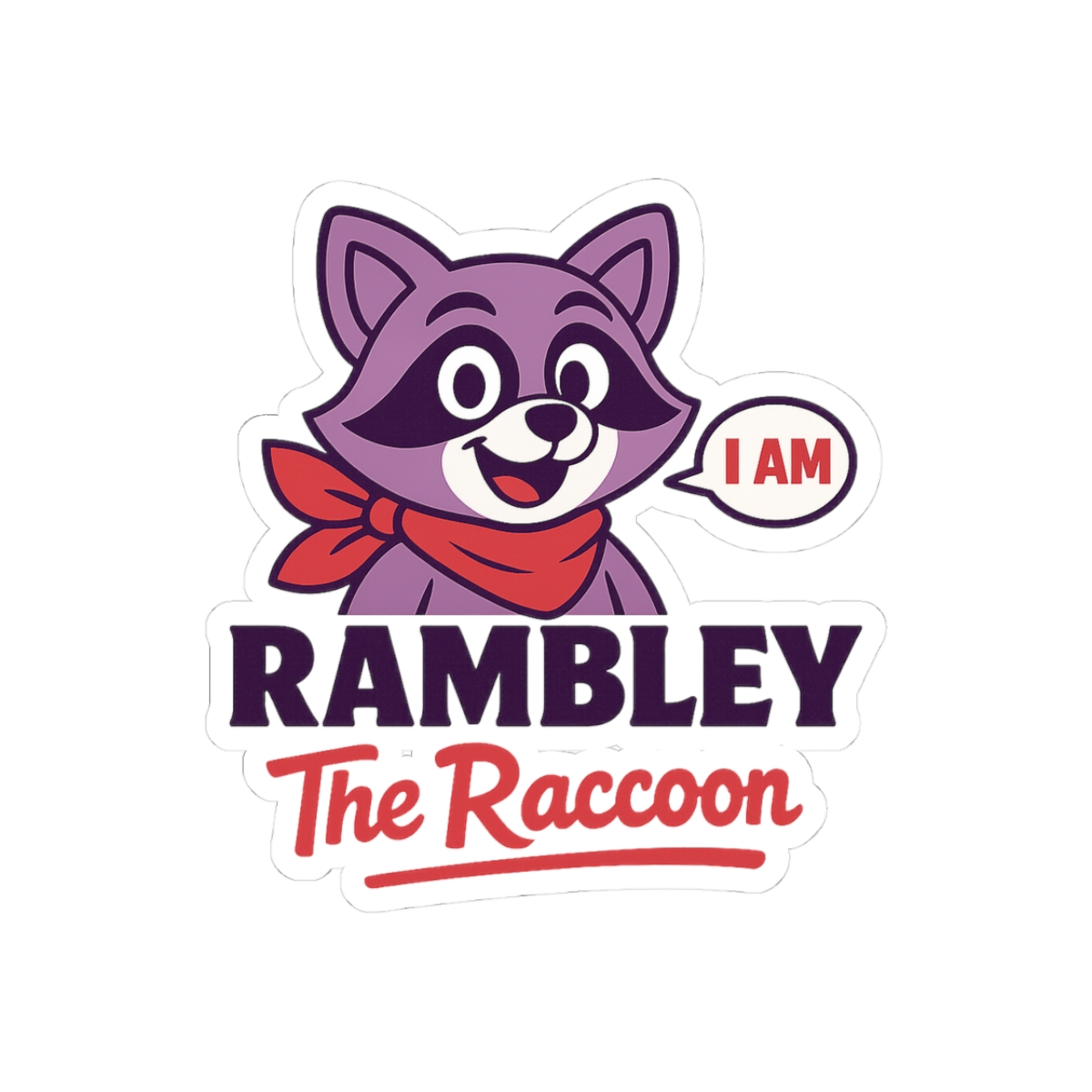 Rambley The Raccoon Vintage Sticker