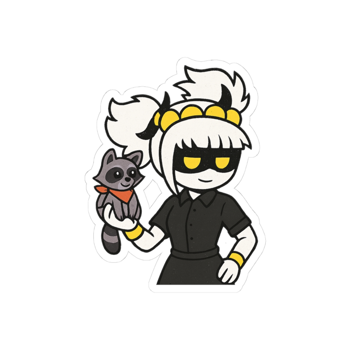 J and Rambly the Racoon Sticker