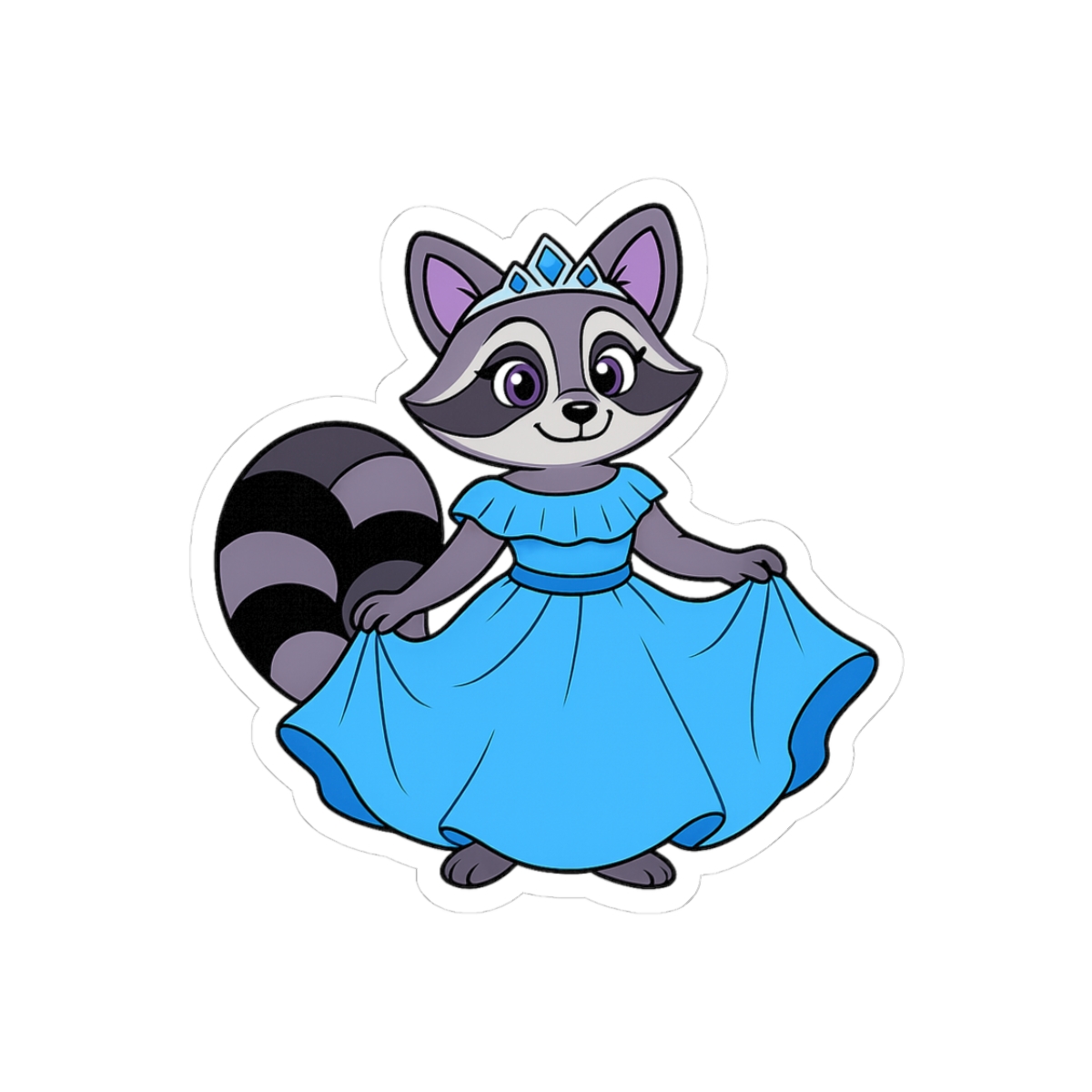 Princess Rambley Raccoon Sticker